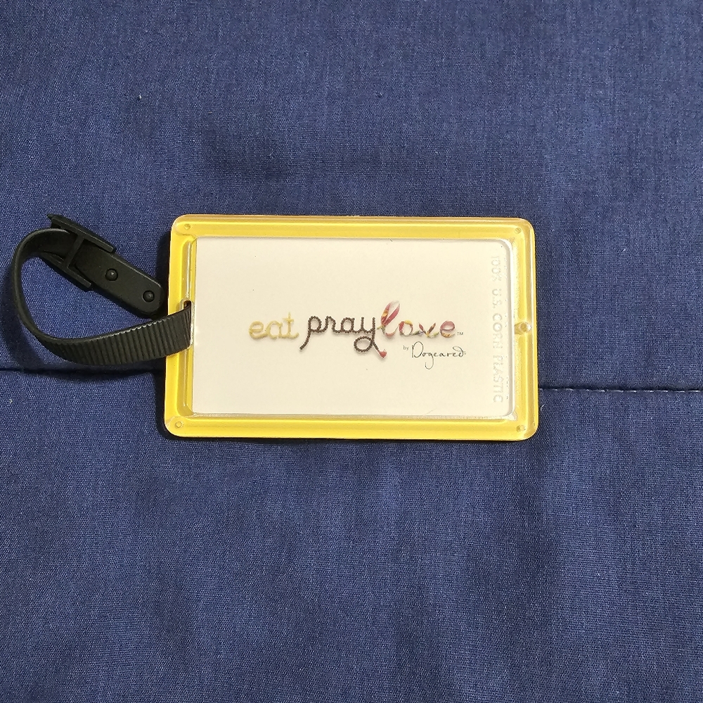 Dogeared eat pray love luggage tag